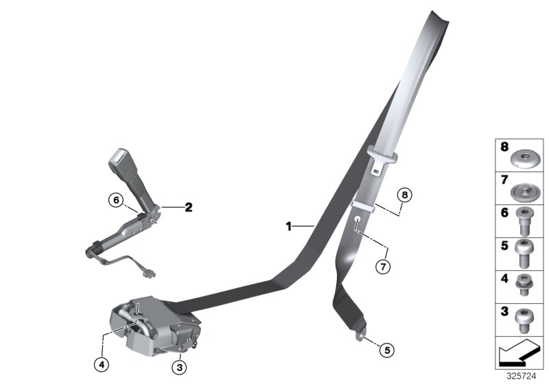 Seat belt REMA, front