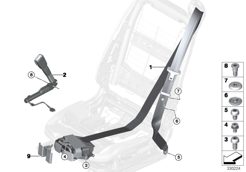 Seat belt REMA, front