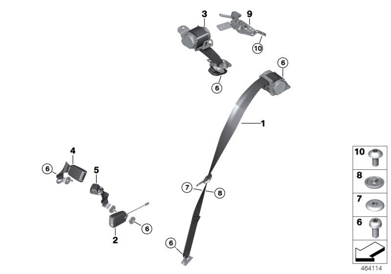 Safety belt, rear