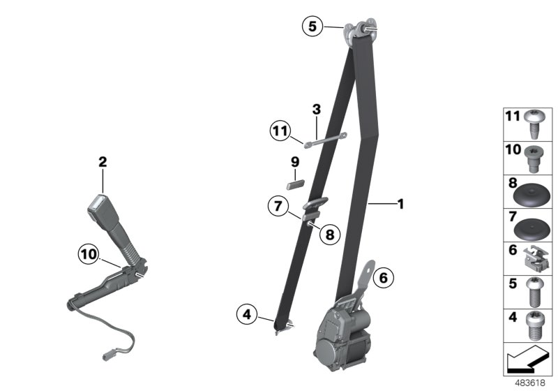 Safety belt front