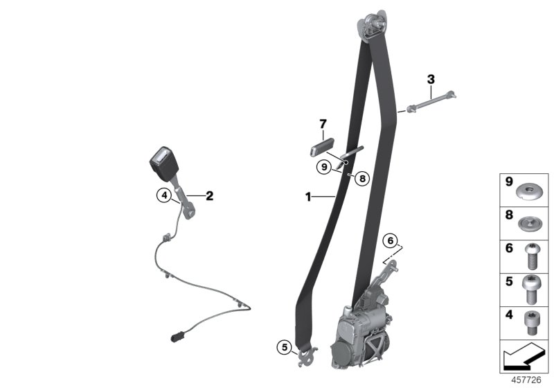 Seat belt REMA, front