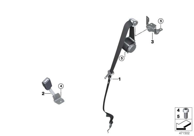 Safety belt, rear