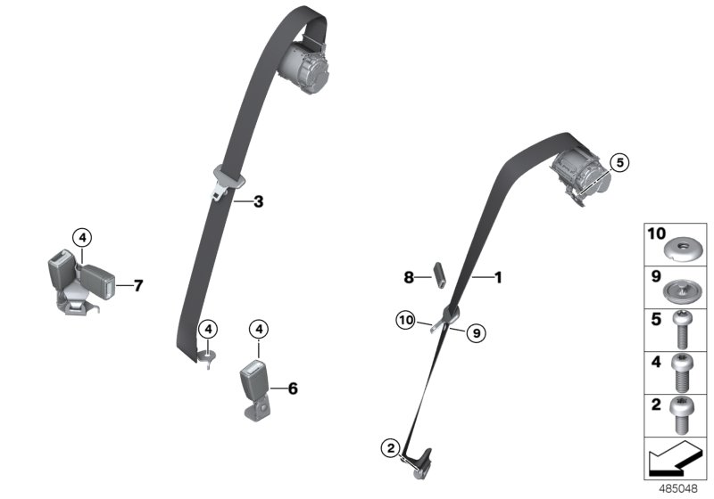 Safety belt, rear