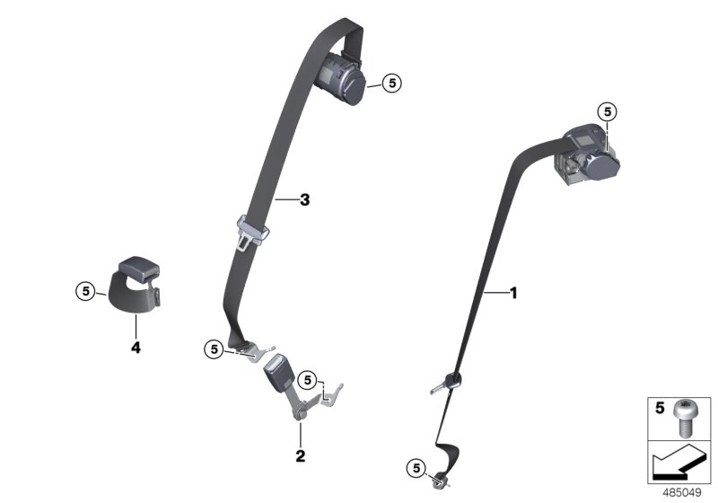 Safety belt, rear