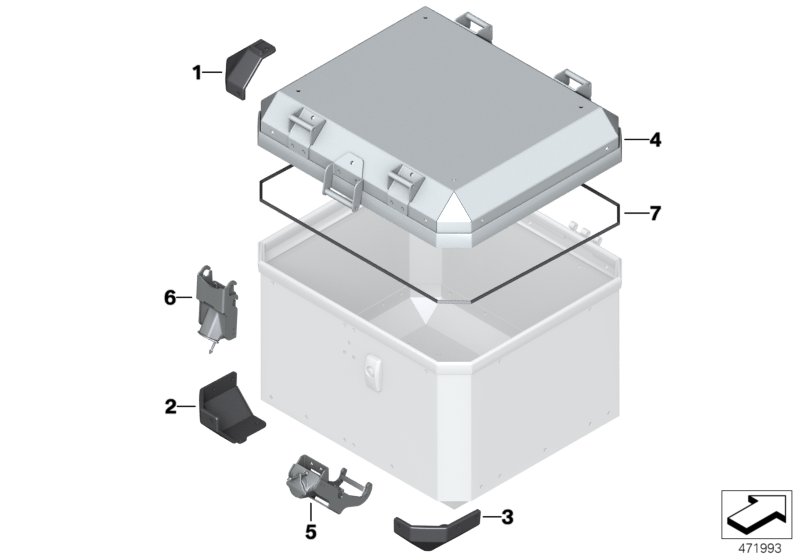 Single parts, aluminium topcase