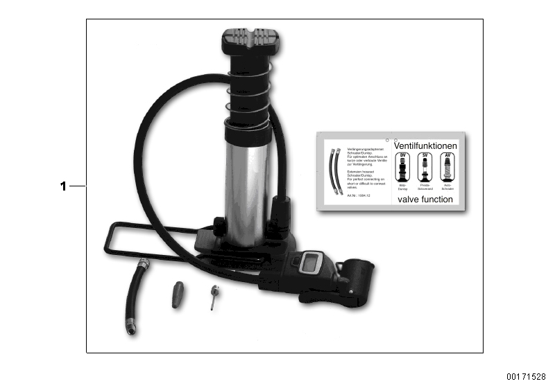 Set, mini foot pump
