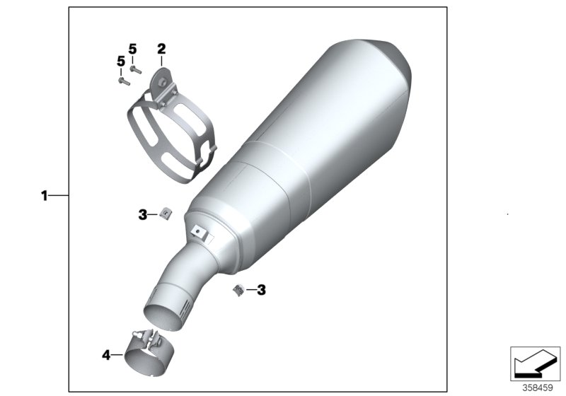 Rear silencer, chrome-plated