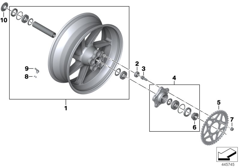 Forged wheel, rear