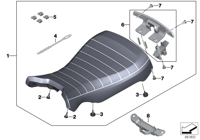 Single seat bench for luggage rack