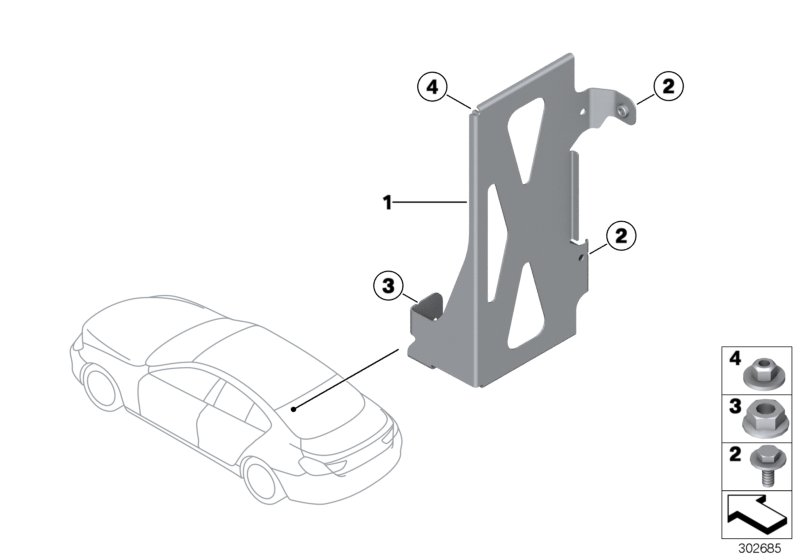Bracket, control unit