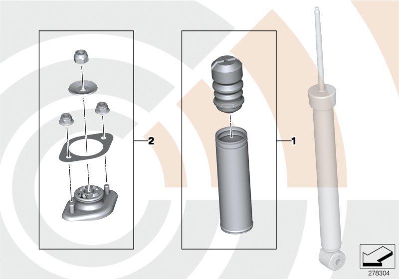 Repair kits, shock absorbers, rear