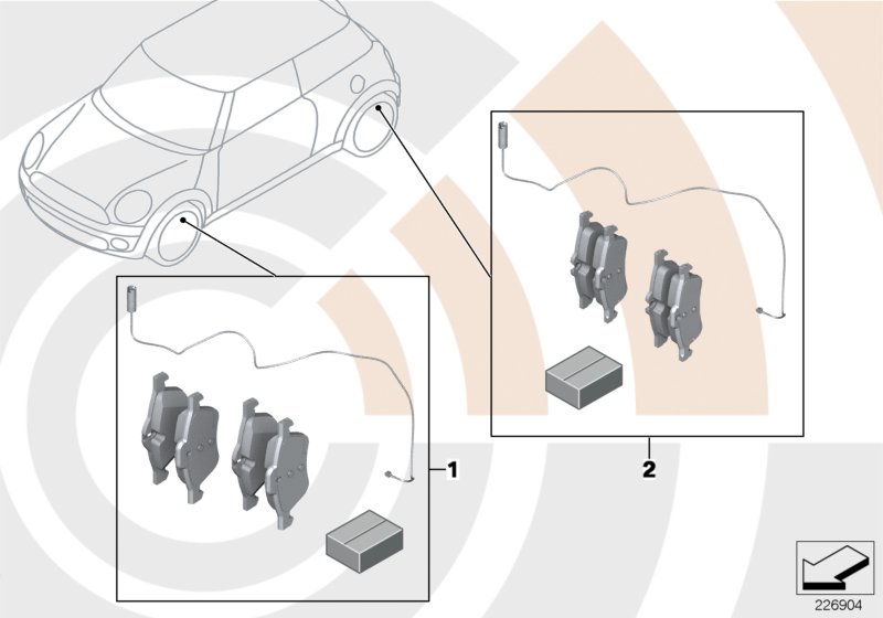 Service kit, brake pads / Value Line