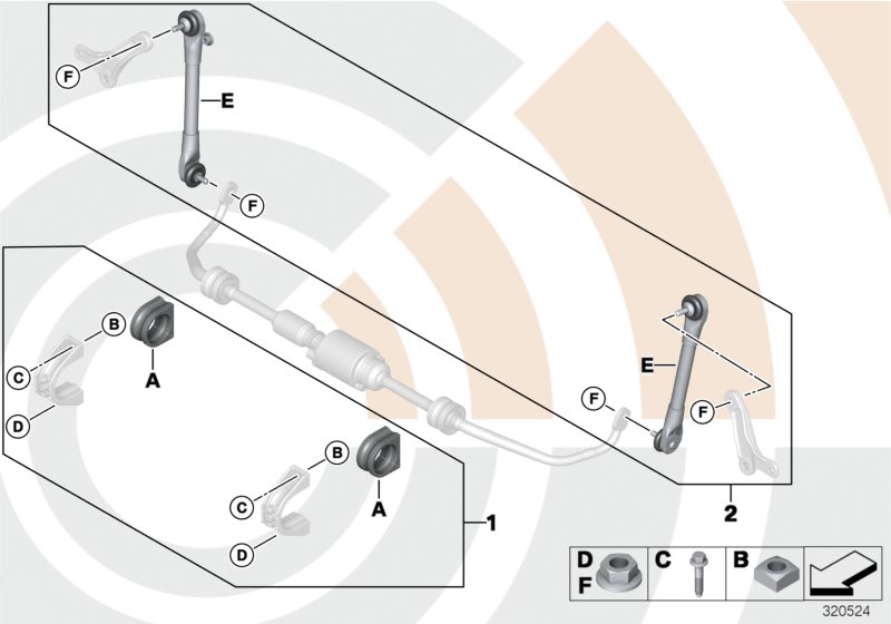 Repair kits, anti-roll bar, front
