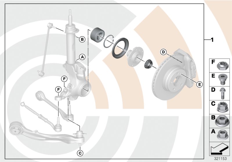 Repair kit, wheel bearing, front