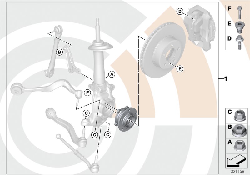 Repair kit, wheel bearing, front