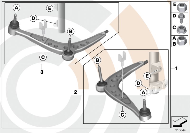 Service kit control arm / Value Line