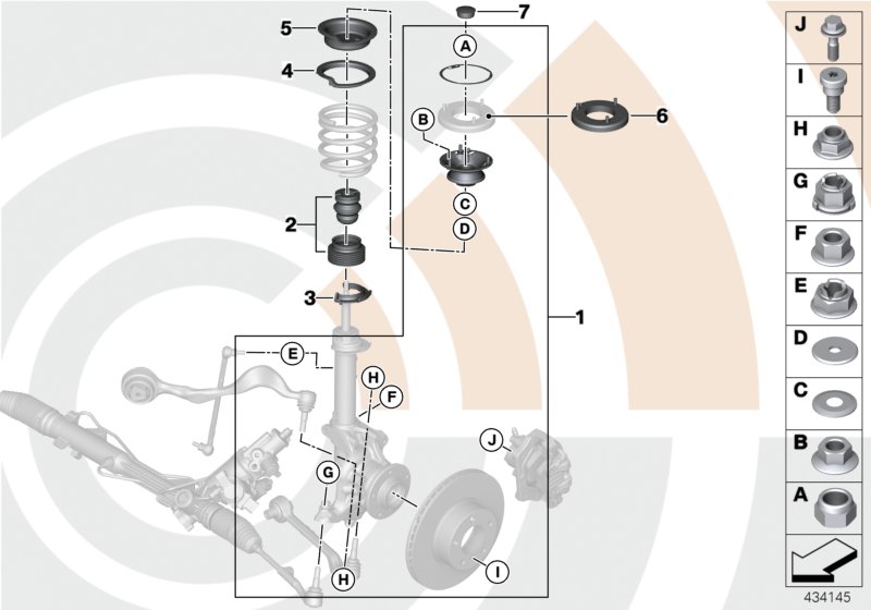 Repair kits, shock absorbers, front