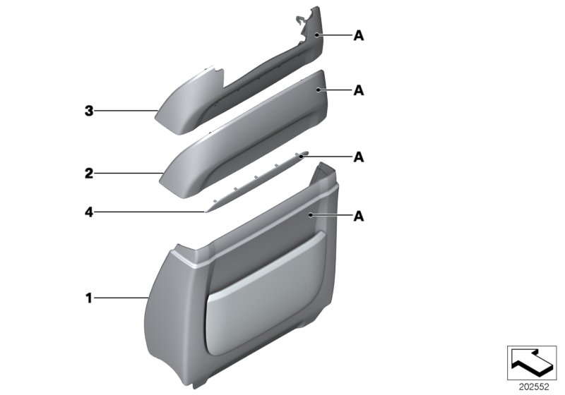 Individ. rear panel,leather comfort seat