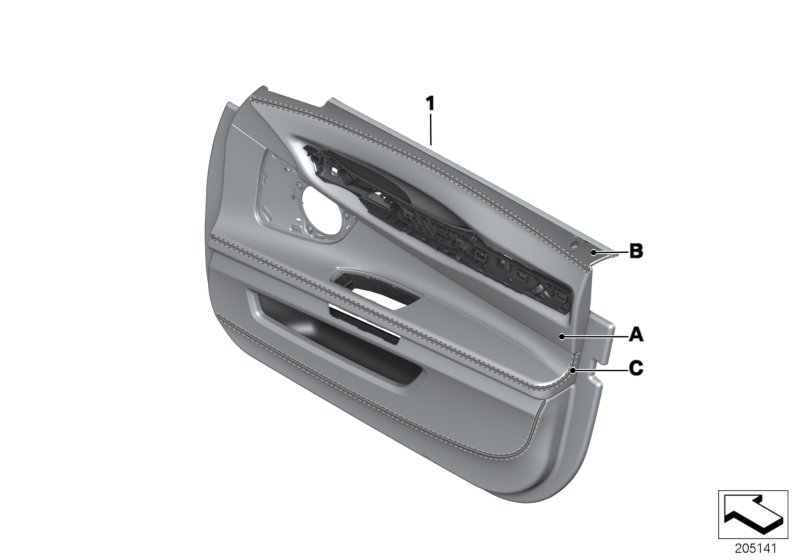 Individual front door trim panel,leather