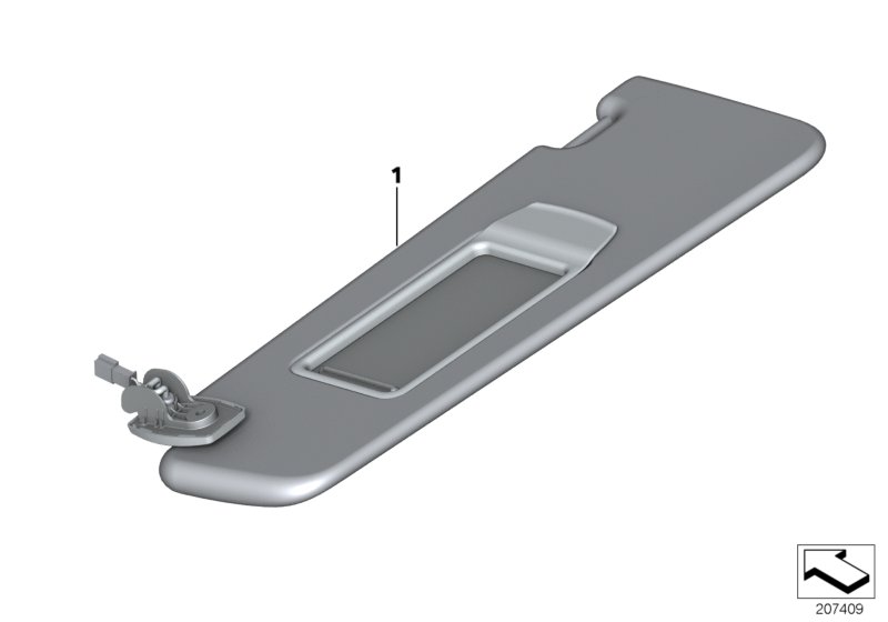 Individual sun visor, Alcantara