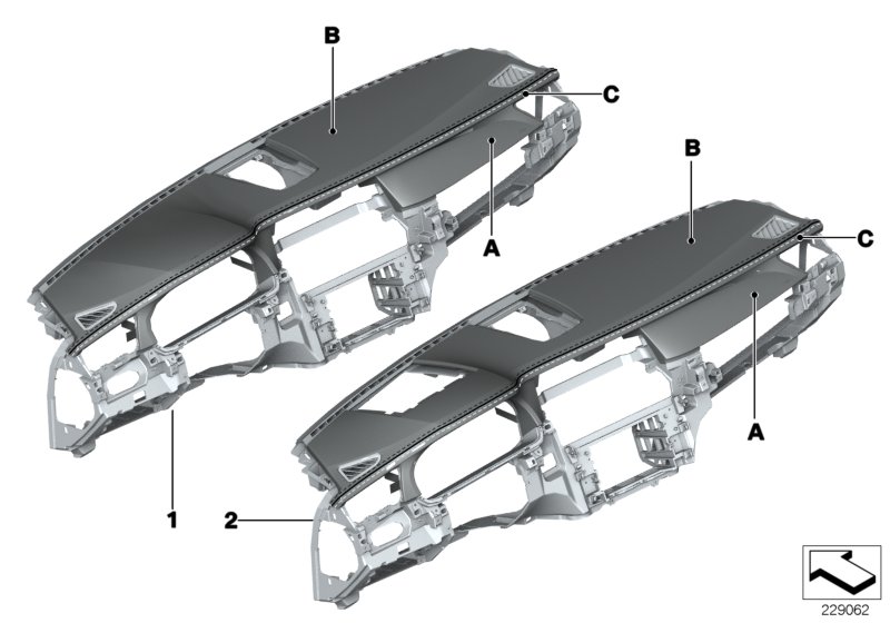 Individual instrument panel, leather