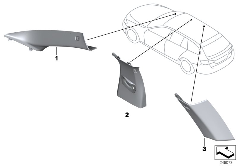 Indiv. A-, B-, C-pillar trim panel