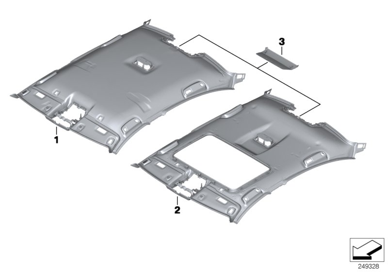 Individual moulded headliner, Alcantara