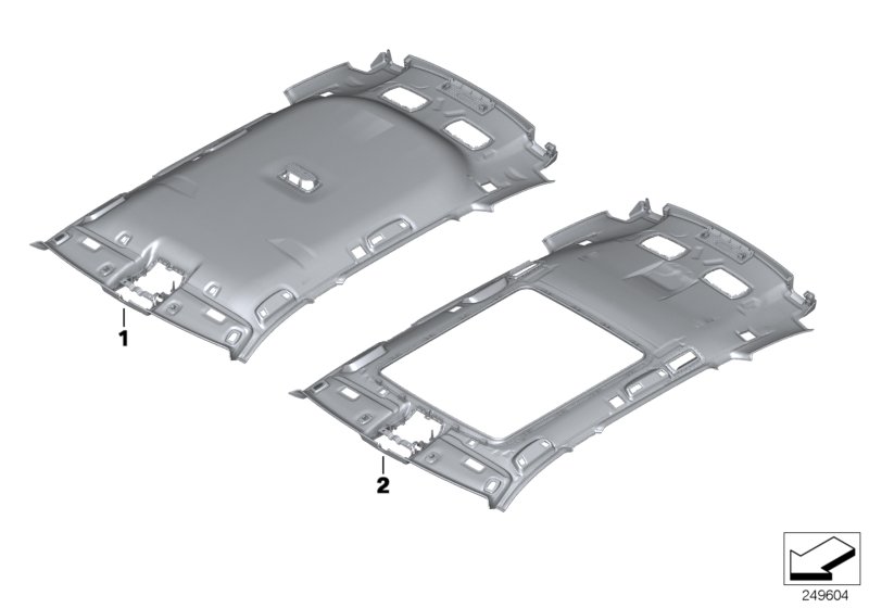 Individual moulded headliner, Alcantara