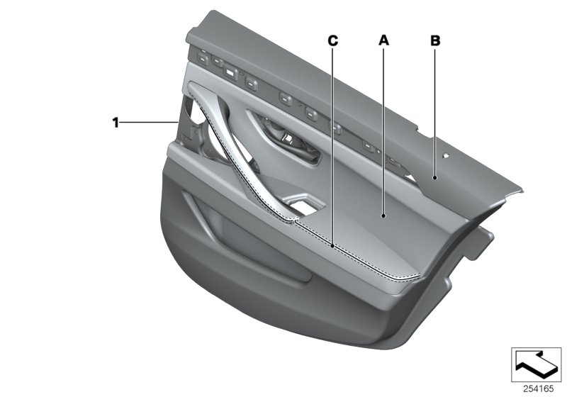 Individual door inset, rear