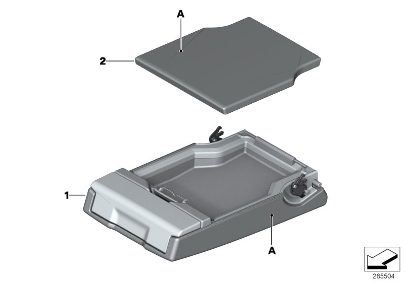 Individual armrest, rear, leather
