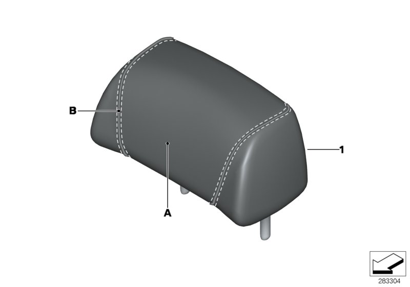 Individual head restraint, leather, rear