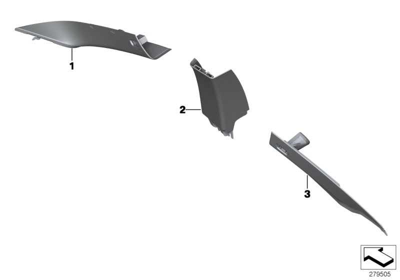 Indiv. A-, B-, C-pillar trim panel