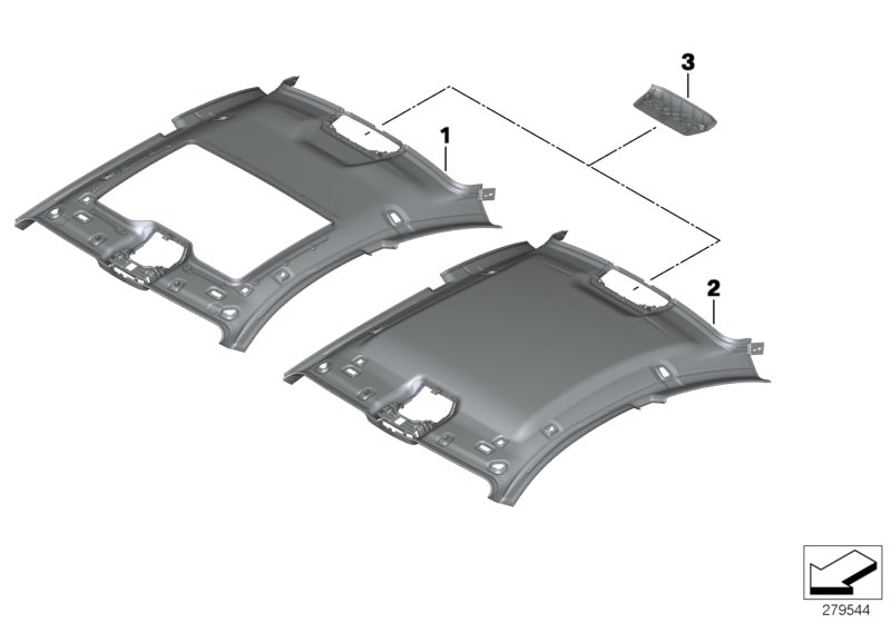 Individual moulded headliner, Alcantara