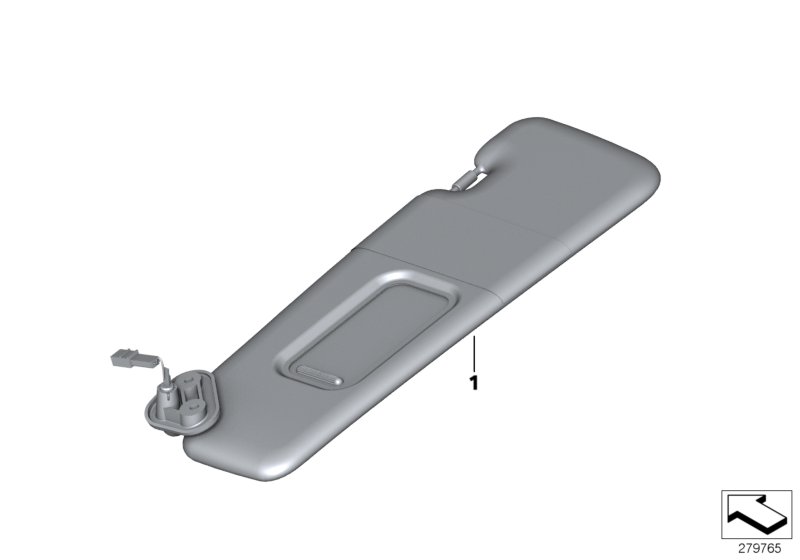 Individual sun visor, Alcantara