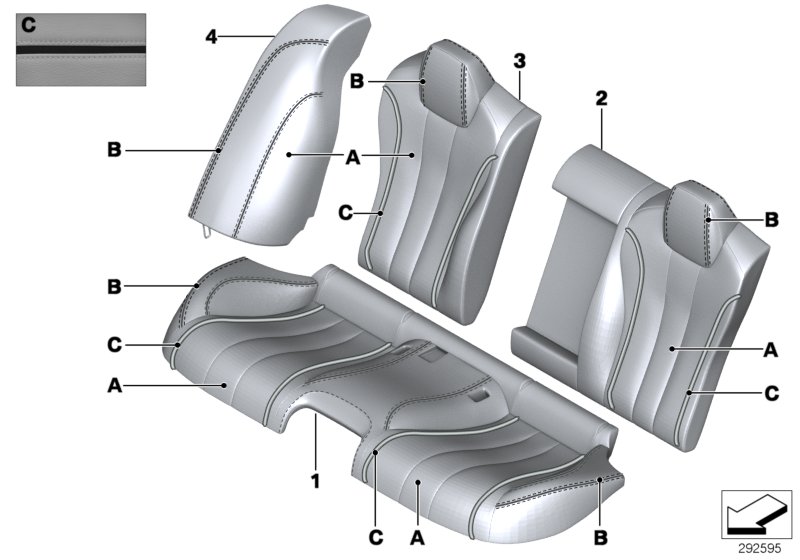 Individual cover, leather, seat, rear