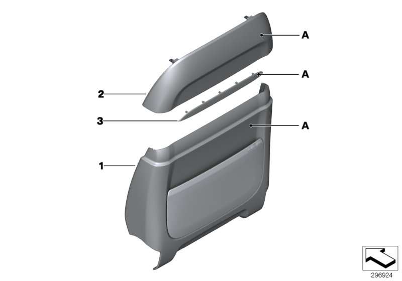 Individ. rear panel,leather comfort seat