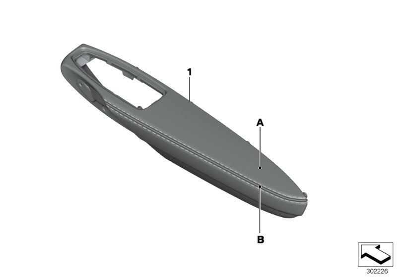 Individual armrest, leather, front