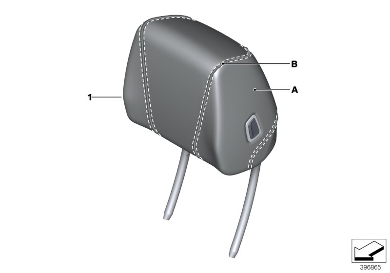 Indv. headrest, basic seat, front