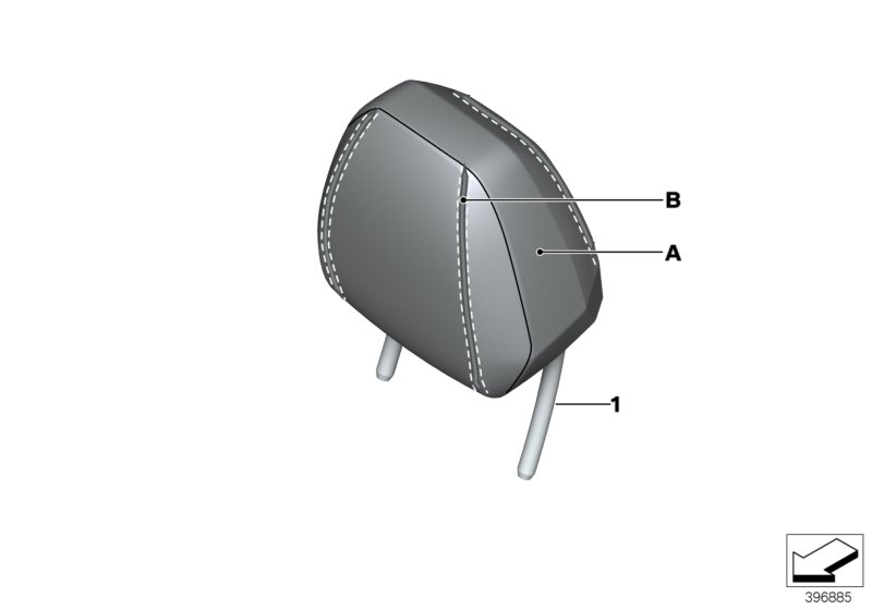 Ind. headrest, sports seat, front