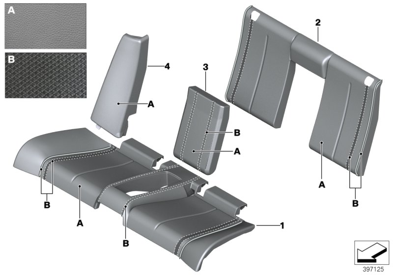 Individual cover, leather, seat, rear