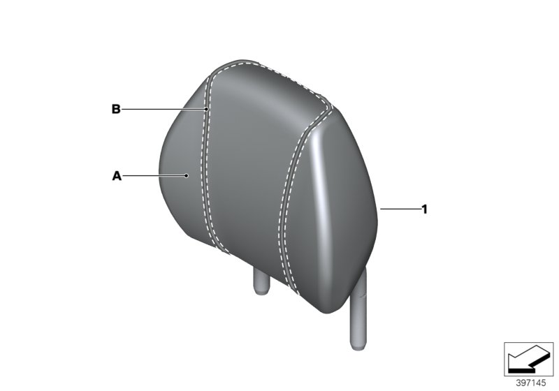 Individual head restraint, leather, rear