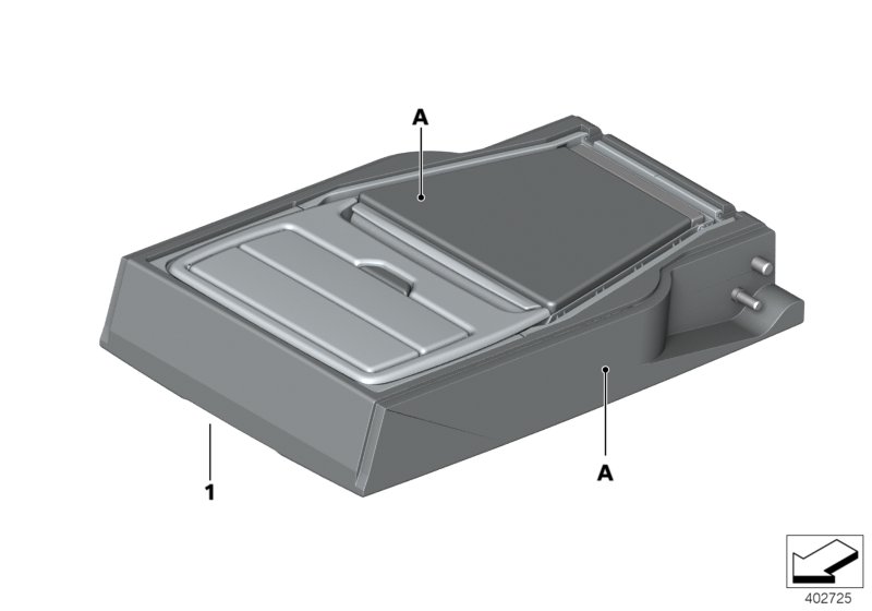 Individual armrest, rear, leather