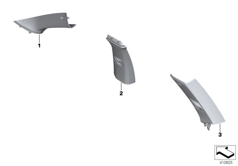 Indiv. A-, B-, C-pillar trim panel