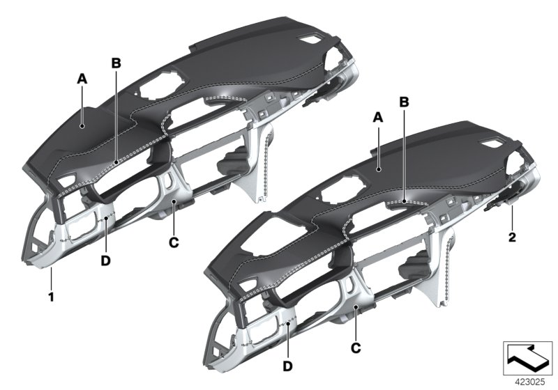Individual instrument panel, leather
