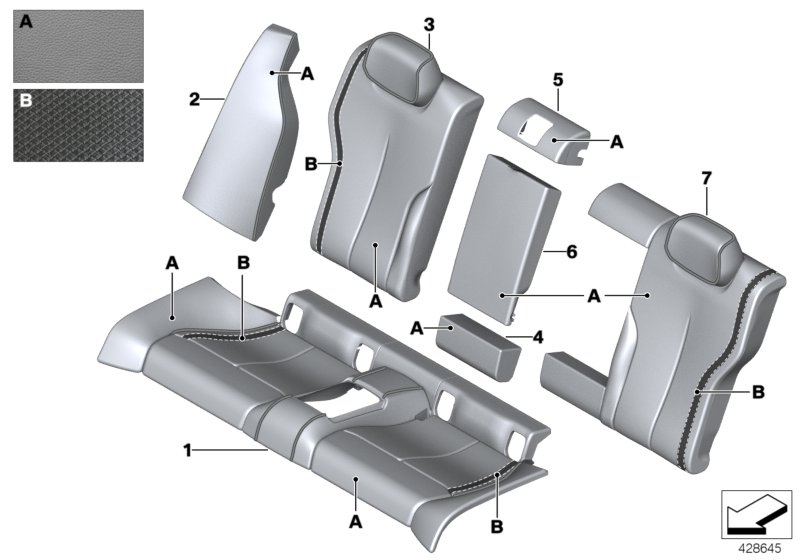 Individual cover, leather, seat, rear