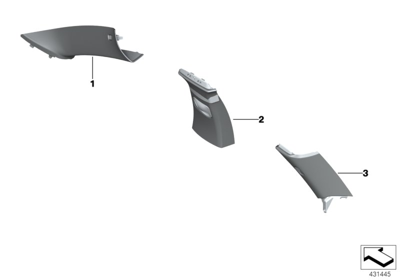 Indiv. A-, B-, C-pillar trim panel