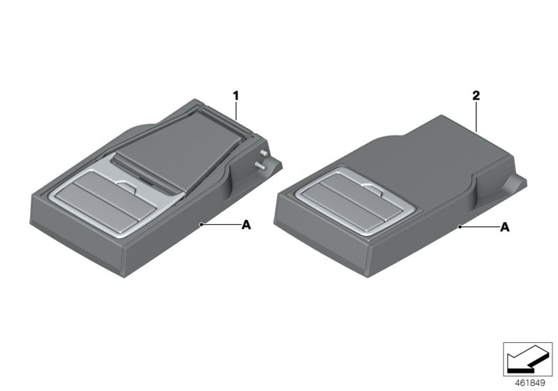 Individual armrest, rear, leather