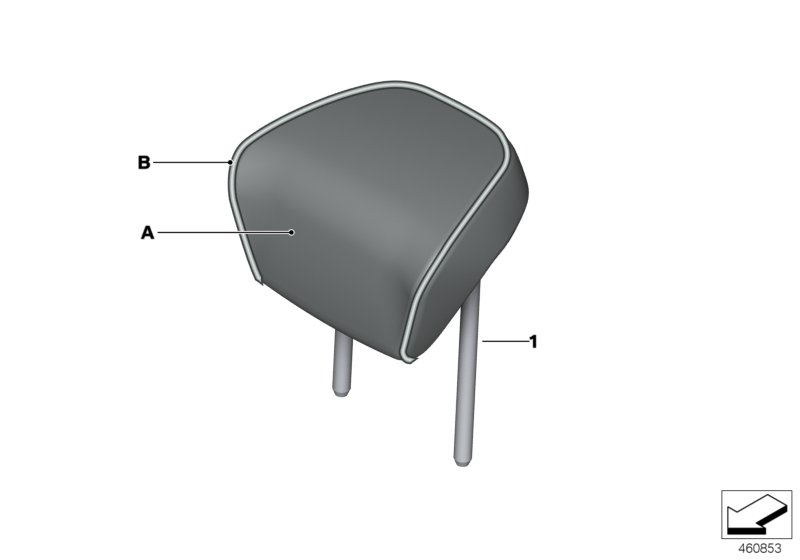 Individual head restr., seat, rear outer