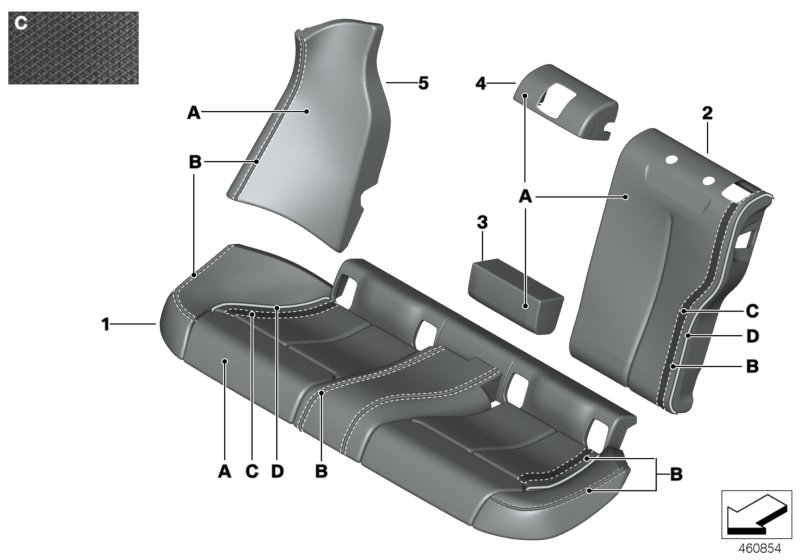 Individ.through-loading syst.,rear seat
