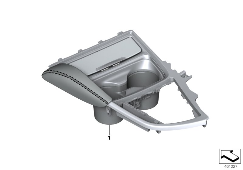 Individual centre console panels, front